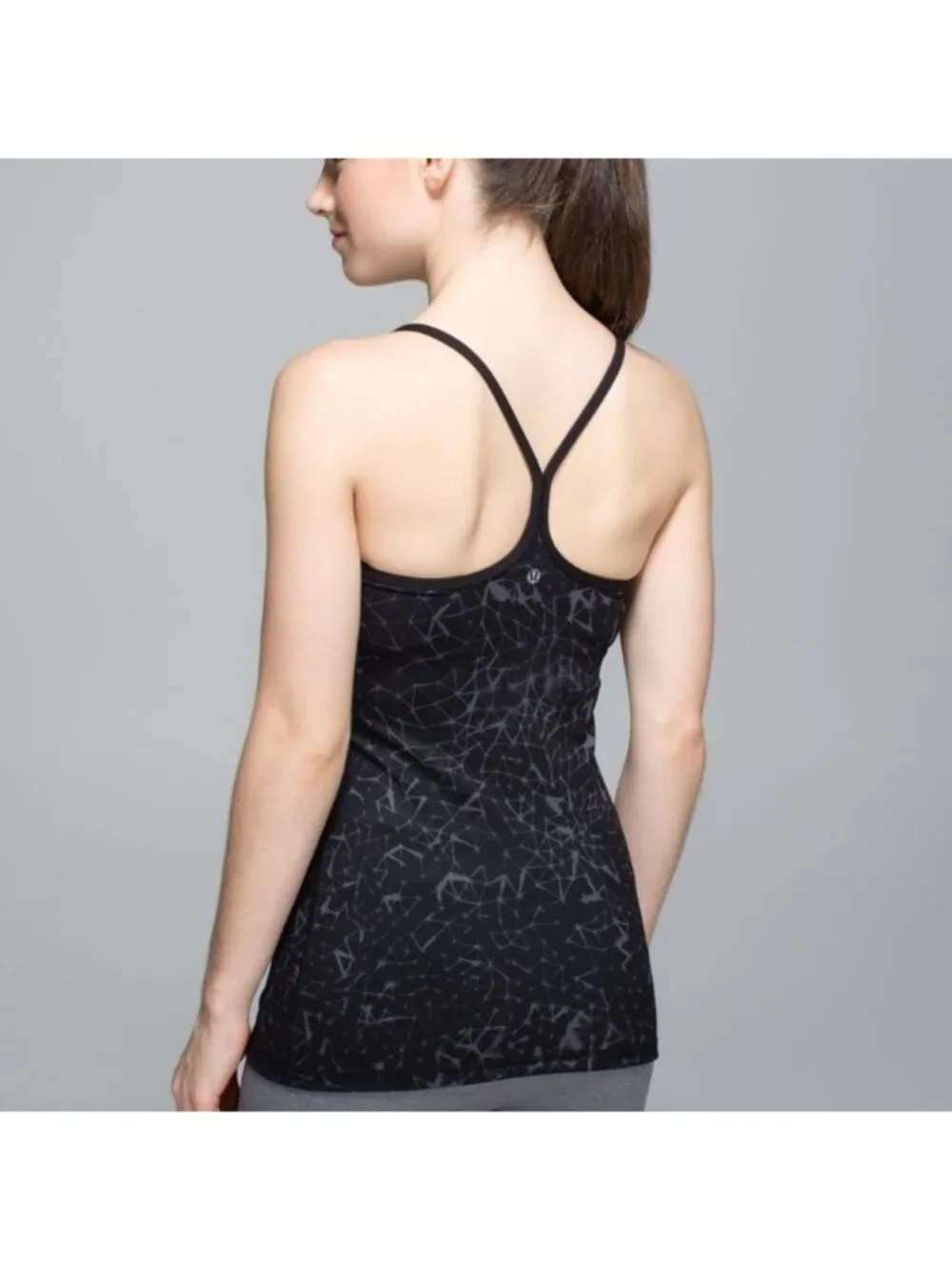Lululemon Power Y Tank *Luon Star Crushed Coal Black / Black